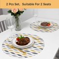thumbnail image 5 of Yellow Grey Striped Round 13 Inch Placemats Set of 2, Modern Abstract Geometric Stripes HeatResistant Non Slip Place Mats for Dining Table, Wipeable Braided Kitchen Table Mats for Housewarming, 5 of 9