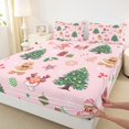 thumbnail image 3 of Manfei Brown Gingerbraed Man Twin Sheet Sets,Kawaii Christmas Reindeer Twin Fitted Sheet,Green Xmas Tree Flat Sheet For Girls,Ultra Soft Home Decor,3-Piece, 3 of 7