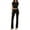 Black, variant on Musuos Women's Summer Casual Outfits Solid Color Short Sleeve Crop Tops Skinny long Pants Sets