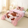thumbnail image 2 of Castle Fairy Chic Lady In Off-Shoulder Dress Holding Wine Twin Comforter Sets 2pcs,Leopard Print Bedding Set,Peach Black Tan,Pink Reversible,1 Comforter and 1 Pillowcase, 2 of 6