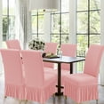 thumbnail image 2 of SUKAIKEQA Dining Room Chair Covers Set of 4, Stretch Parsons Slipcovers with Skirt Super Fit Spandex Chair Seat Protector Cover for Dining Room, Hotel, Ceremony,Pink, 2 of 6