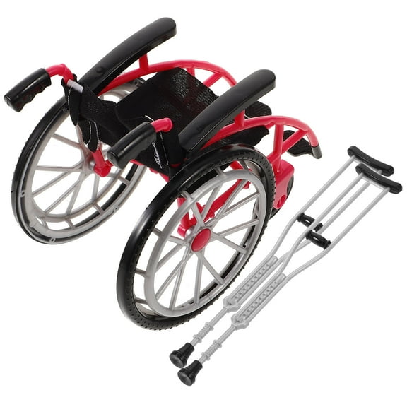 WRISTBIQUE Doll Wheelchair and Crutches Playset Rosy 1 Set 7.0x5.5x3.5in