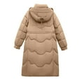 thumbnail image 3 of Scyoekwg Women's Winter Coats Long Down Parka Jackets Warm Thickened Hooded Puffer Coat Full Zip Outerwear with Pockets (Khaki,L), 3 of 4