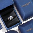 thumbnail image 5 of Gem Stone King 925 Sterling Silver and 10K Yellow Gold Round White Lab Grown Diamond and Blue Tanzanite 3 Stone Ring for Women (1.10 Cttw, Size 5), 5 of 6
