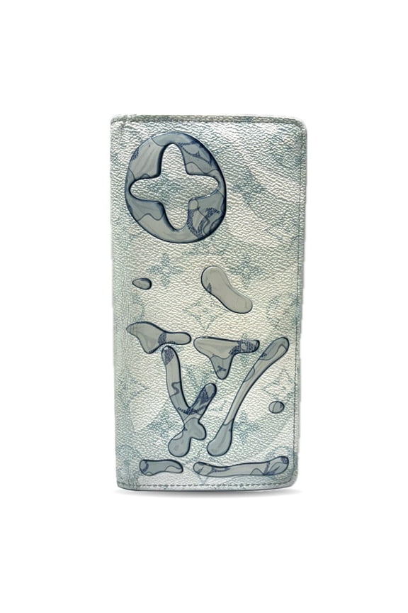 Pre-Owned Louis Vuitton Monogram Aqua Garden Portefeuille Brazza Bi-fold Long Wallet... (Fair)