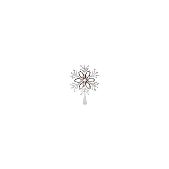 Sylvania V49420-88 Acrylic Mirrored Snowflake Christmas Tree Topper, 10", Clear