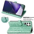 thumbnail image 6 of Allytechgroup Flip Wallet Case [Cat & Dog Cute Embossed Pattern] for Samsung Galaxy S23 Ultra with Card Slots Cash Holder, Magnetic Clasp Shockproof Kickstand Cover with Hand Strap, Green, 6 of 10