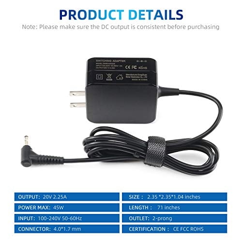 Adaptador Cargador I IBACASE 45W 20V 2.25A para Lenovo Ideapad 510-1