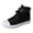 Black2, variant on HIgh Top Sneakers for Women Trendy Lace up Hook and Loop Canvas Shoes Casual Walking Tennis Shoes Nonslip Flat Shoes Black Size 9.5