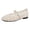 Beige, variant on Lace Mesh Mary Jane Shoes Women Square Toe Casual Slip on Flat Shoes with Flower Decor Breathable Low Heeled Dress Shoes for Wedding Party Beige Size 7