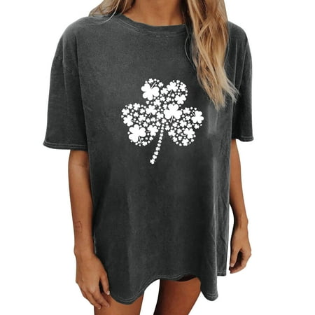

Shirts for Women Shirts for Women Women s Vintage Drop Sleeves St. Patrick s Day Print Short Sleeve Tops Blouse Crop Top White Tank Tops Women on Sales Gray 2XL