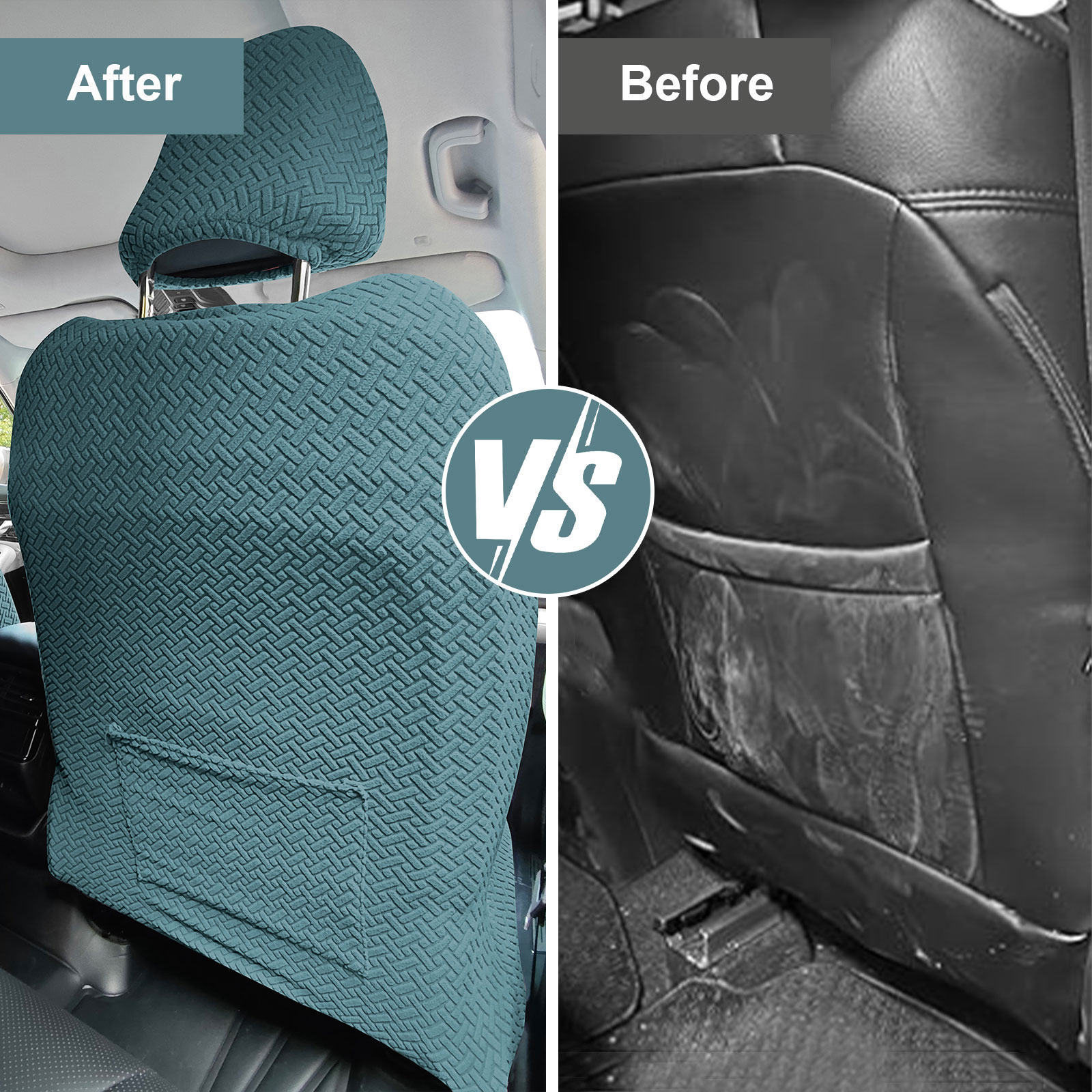 Eurhowing Universal Car Seat Covers, Non-Slip Front Car Seat Covers Set of 2, Breathable Jacquard Auto Seat Protectors for Cars SUV Sedan Truck, Blue