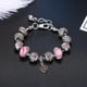 thumbnail image 4 of Pulsera con dije de corazón de cristal rosa con cadena plateada y extensor de 7,5"+1,5", 4 of 5