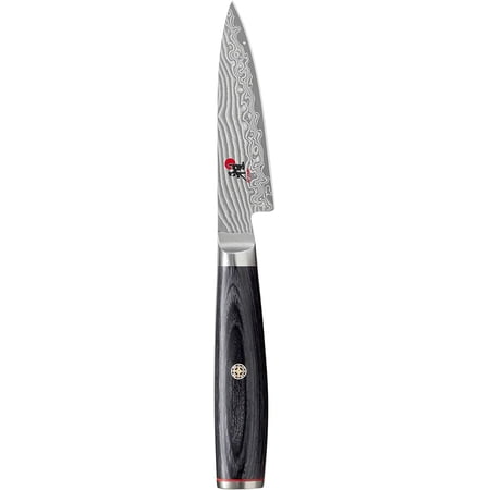 Miyabi Kaizen II Japanese 3.5-inch Paring Knife, Essential Kitchen Knife, Black Pakkawood Handle, 48-Layer Flower Damascus Pattern, Handrafted in Seki, Japan