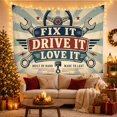 thumbnail image 3 of Steering Wheel Above Fix It, Drive It, Love It Banners, Energetic Retro for Car Fans, Mechanic Wall Art, Father's Day Gift, Tapestry Wall Hanging for Garage, Workshop and Den, 3 of 7