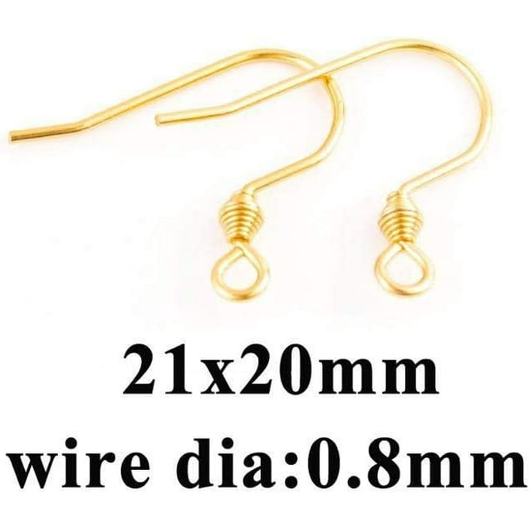 ER 50pcs/lot Stainless Steel Rose Gold Silver Earring Hooks Earrings Clasps  Findings Earring Wires for Jewelry Making Supplies DIY D412 (Color : Gold  21x20mm) 