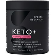 Sports Research® Keto+ BHB Exogenous Ketones + Aminos & Chromium Electrolyte Powder - (30 Servings)