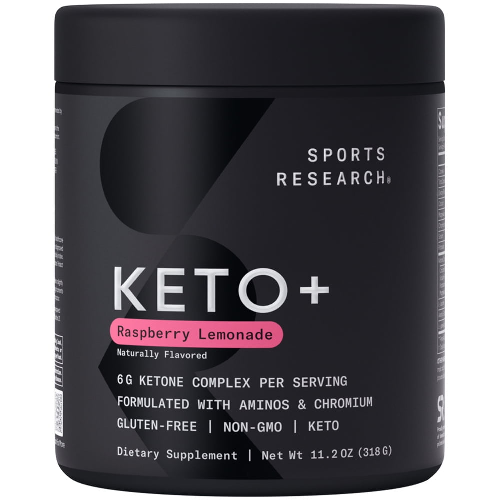 Sports Research® Keto+ BHB Exogenous Ketones + Aminos & Chromium Electrolyte Powder - (30 Servings)