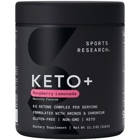 Sports Research® Keto+ BHB Exogenous Ketones + Aminos & Chromium Electrolyte Powder - (30 Servings)