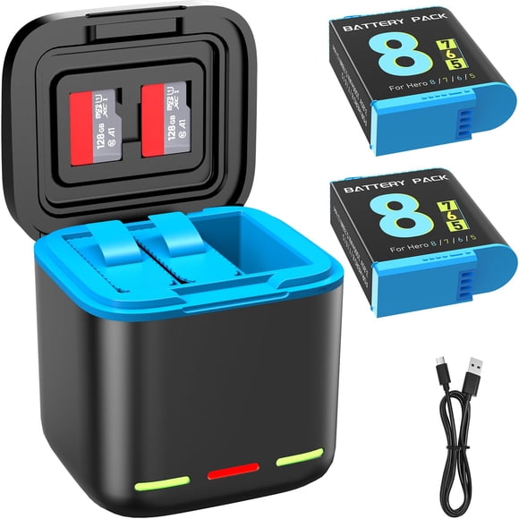 Cargador de batería Yeewanke para GoPro Hero 8/7/6 con 2 x 1500 mAh