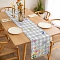 thumbnail image 3 of Table Runner 60 Inches Long for Kitchen Dining, Wildflowers Dresser Scarf Farmhouse, Dining Table Decorations for Wedding/Parties, Spring Watercolor Tulip Floral Leaf Grey Plaid 13 x 60 In, 3 of 8