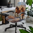 thumbnail image 2 of POLERO Horse Dustproof One Piece Office Rolling Chair Protector Slipcover, Breathable Elastic Cloth High Back Chair Slipcover for Workspace, 2 of 7