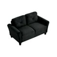thumbnail image 5 of Small Loveseat Sofa Couch,57" Velvet Upholstered 2-Seater Sofa Couch for Small Space,Living Room,Bedroom,Office,Black, 5 of 7