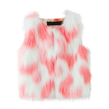 

Youmylove Toddler Children Girls Winter Coat Vest Warm Outwear Pink White Color Baby Clothes Cute Clothing