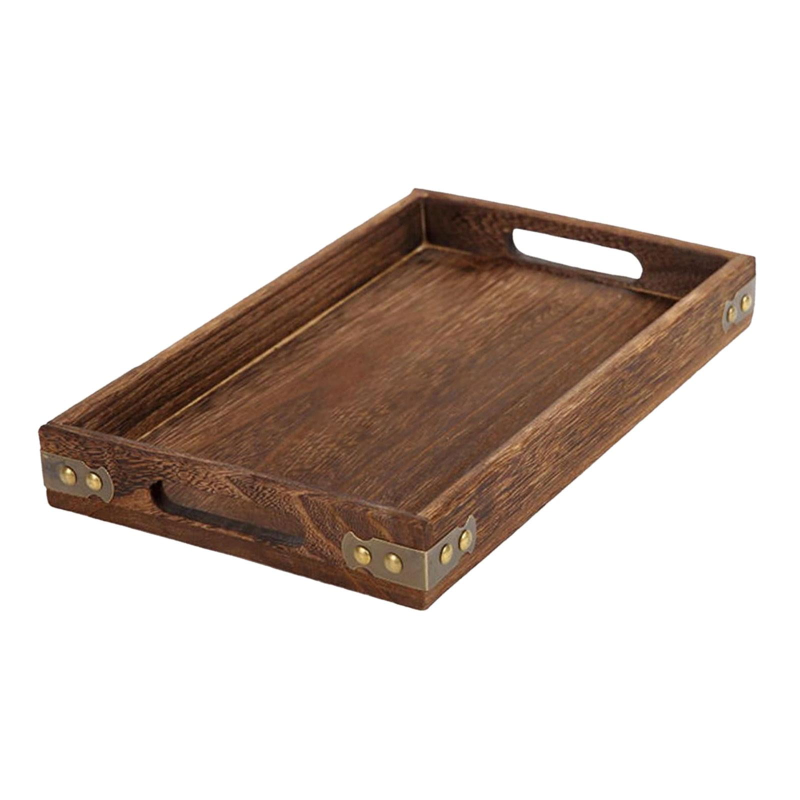 Wooden Serving Tray with Handle Food Trays for Indoor Outdoor