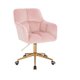 thumbnail image 1 of Silla de oficina, escritorio de altura ajustable y giratoria tapizada en Terciopelo en estructura en cromo dorado base estrella con ruedas, SKU EL18019-1 GD ROSA TERCIOPELO, 1 of 5