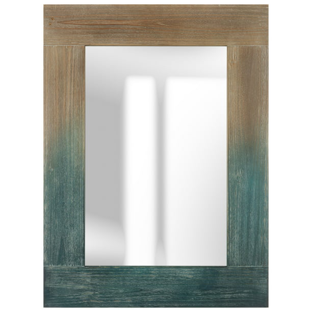 Accents Nantucket Distressed Wood, Blue Distressed Wood Mirror