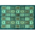 thumbnail image 1 of Ahgly Company Machine Washable Indoor Rectangle Abstract Turquoise Blue Modern Area Rugs, 8' x 12', 1 of 4
