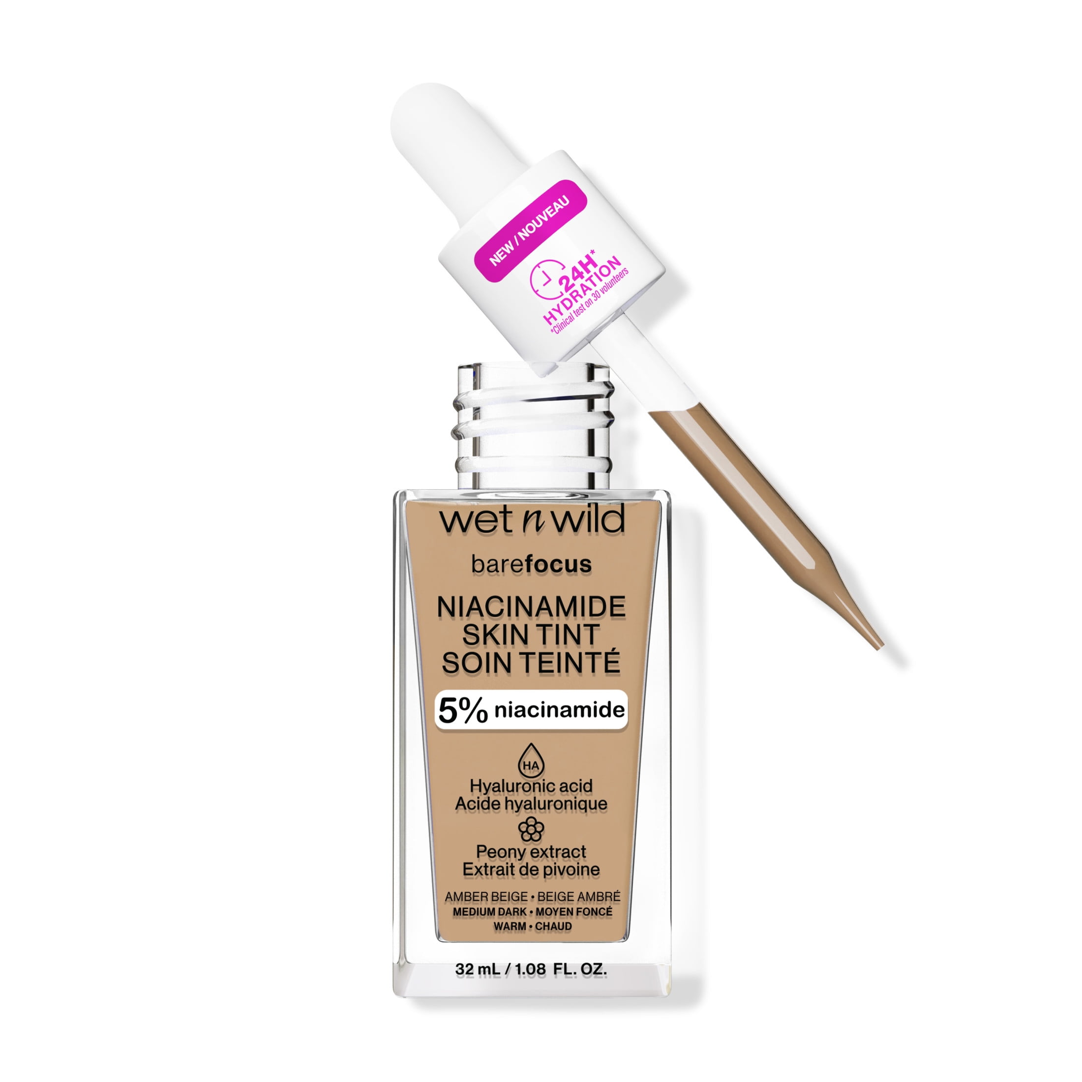 Wet n Wild Bare Focus Skin Tint, 5% Niacinamide Enriched - Amber Beige
