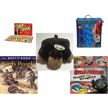 Children's Gift Bundle [5 Piece] -  Kids Rule!  - Neat-Oh! LEGO Chima ZipBin Battle Case  - Pillow Pet Pee Wee Monkey 11