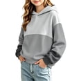 thumbnail image 5 of Hellosay Fleece Hoodies for Girls Size 13-14 Winter Long Sleeve Hooded Sweatshirt Heavyweight Color Block Pullover Tops, 5 of 6