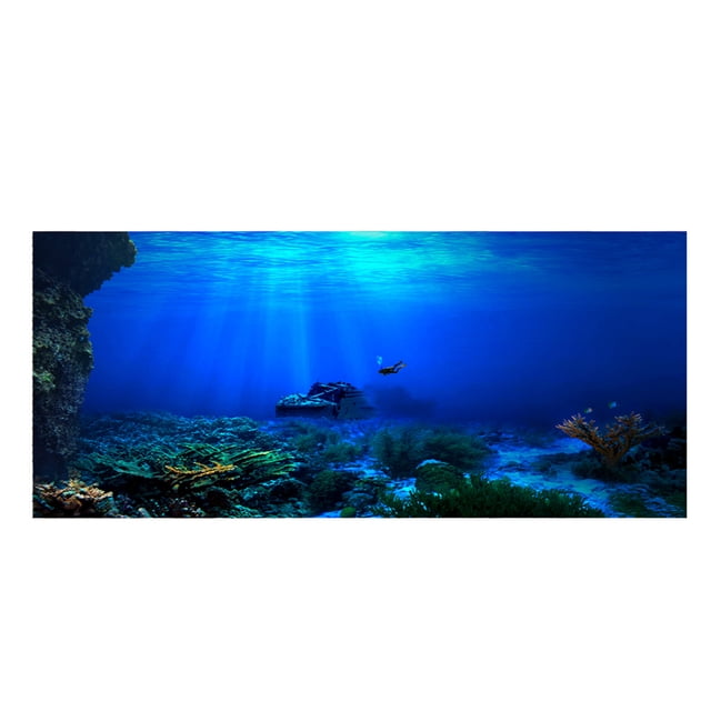 Póster adhesivo de fondo de SeaWorld para decoración de acuarios (122 x 50 cm)