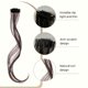 thumbnail image 2 of Xiao Hua Flequillo sintético largo con barba de dragón, flequillo lateral, ondulado, rizado, con clip, flequillo frontal, flequillo lateral, extensión de cabello de 24 cm (2 piezas), castaño claro., 2 of 3