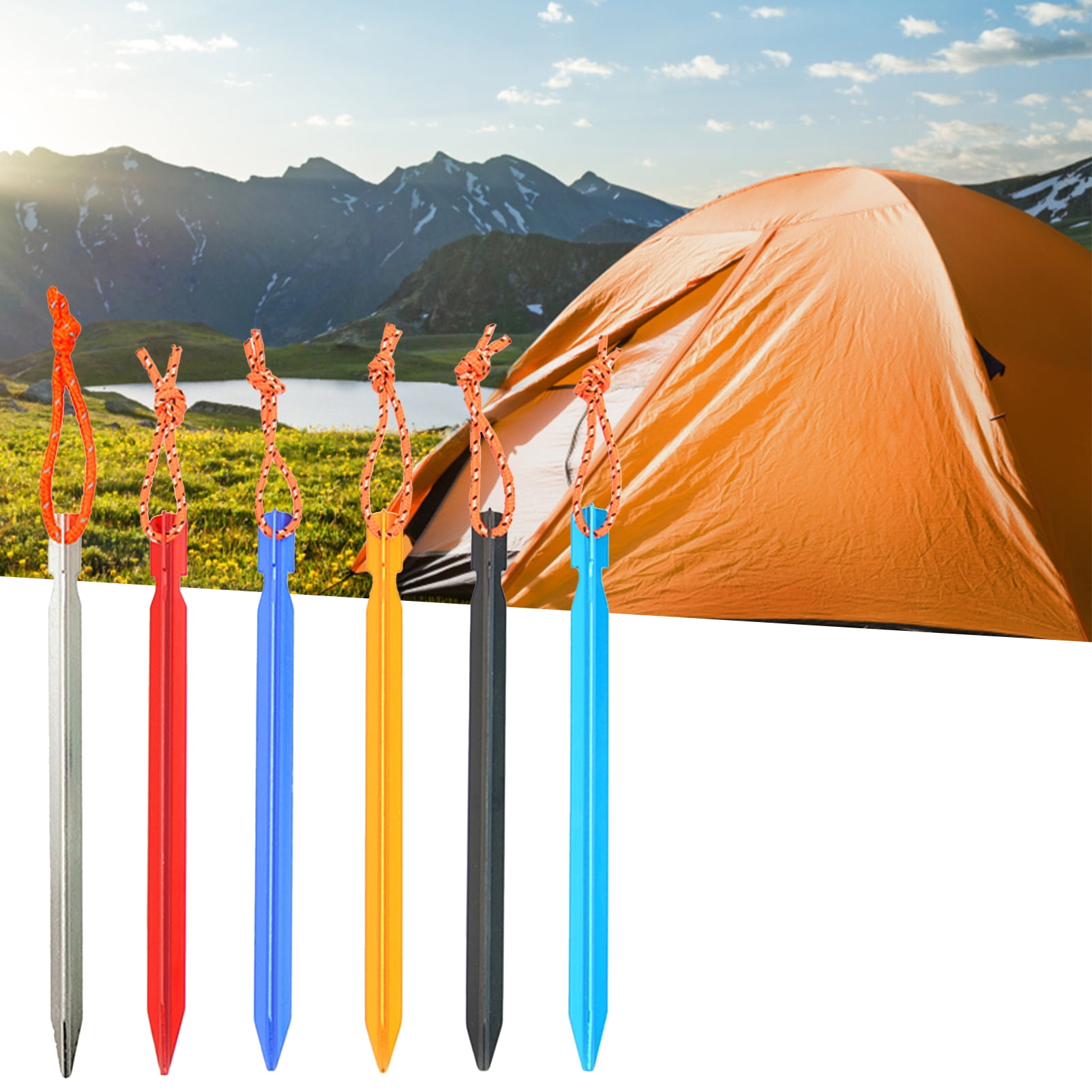 Sturdy Triangular Tent Pegs: 10Pc 18cm Set for Enhanced Stability of Tents