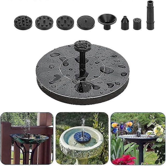 Solar Powered Fountain, Floating Solar Fountain Pump1.5WBird Bath Outdoor Solar Fountain Outdoor Fountain Free Standing Solar Panel Kit Water Fountain