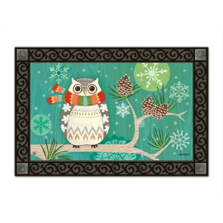 Winter Owl Primitive Doormat Seasonal Indoor Outdoor 18 X 30 Matmates Walmart Com Walmart Com