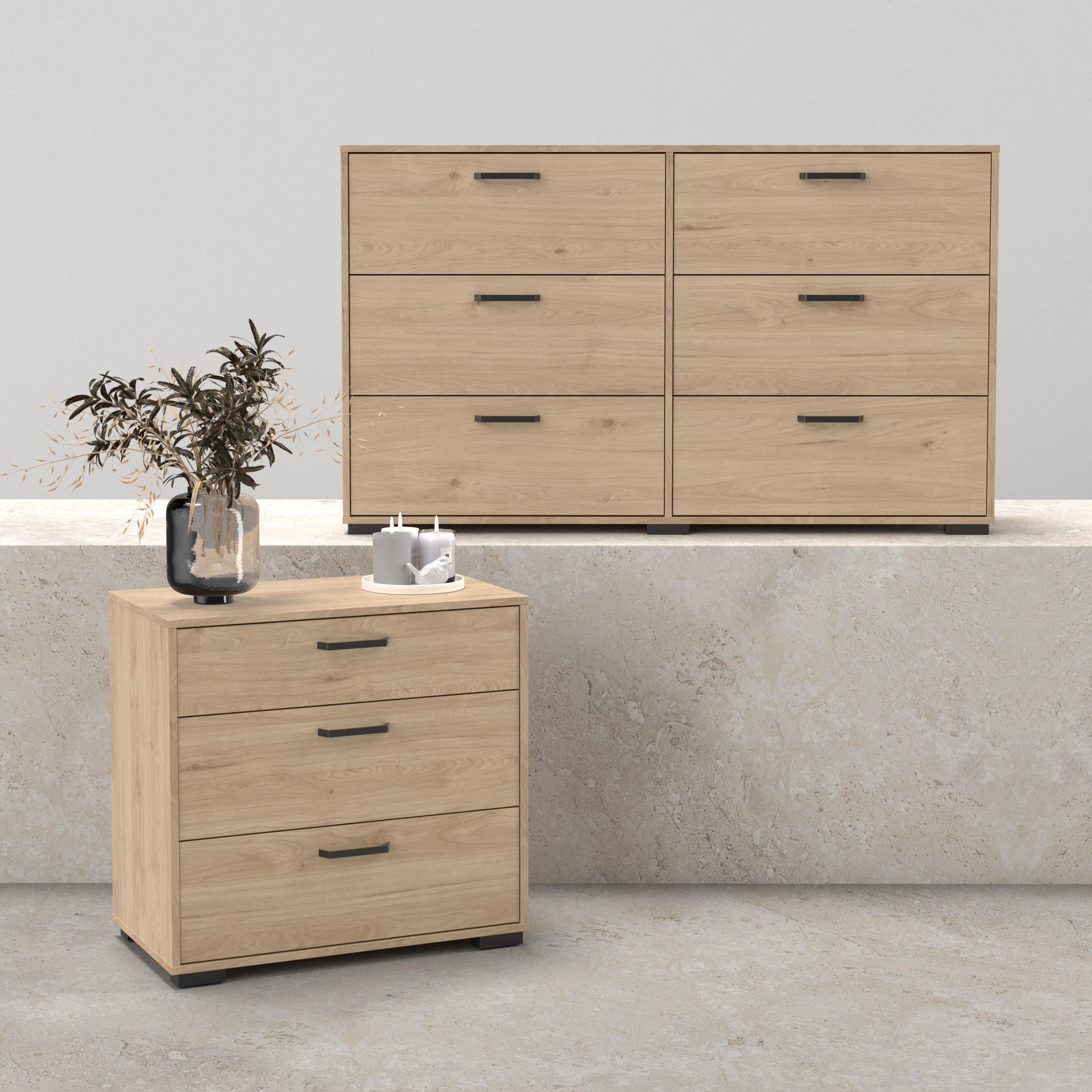 Tvilum Sofia 2-Piece Bedroom Set in Oak- 6 Drawer Double Dresser And Chest