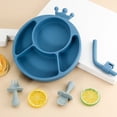 thumbnail image 1 of Baby Feeding Set,silicone Divided Plate With Suction,spoon,fork Set, 1 of 5
