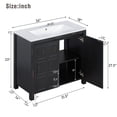 thumbnail image 2 of ANTSUK Retro Espresso Bathroom Vanity Cabinet with Sink Combo, Solid Wood, 36 Inch, 2 of 9