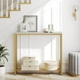 thumbnail image 6 of Narrow Console Table with Shelves - Industrial Entryway Table - White & Gold, 6 of 9