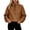 Khaki, variant on Women Fuzzy Sherpa Plush Quarter Zip Sweatshirt Sevevn Stand Collar Long Sleeve Side Pocket Oversized Warm Casual Pullover Tops