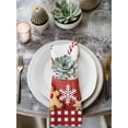 thumbnail image 2 of Christmas Cloth Napkins Set of 8 Reusable Dinner Napkins, Winter Ice Cream Sugar Pine Needle Red Plaid Cocktail Napkin Washable Table Napkins for Wedding/Holiday Party/Baby Shower 20"x20", 2 of 7