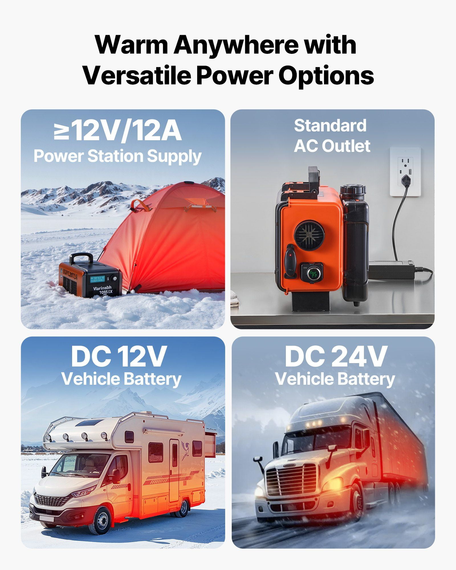 8KW Diesel Heater Portable, 12V/24V DC, Includes Remote & LCD Screen, Low Noise Operation, 1.2 Gal Fuel Tank, Ideal for RV, Van, Camper, Truck