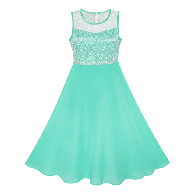 Girls Dress Turquoise Chiffon Bridesmaid Dance Ball Maxi Gown 14 Years