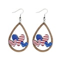 thumbnail image 2 of QIQUWOHUL Wooden Hollow Droplets American Independence Day Earrings July 4ths Sunflower Earrings, 2 of 9
