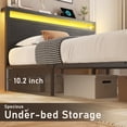 thumbnail image 4 of Bolvdo Bed Frame with Headboard, Noise-Free, Charging Station, LED Light, No Box Spring Needed, Full Size, Black, 4 of 7